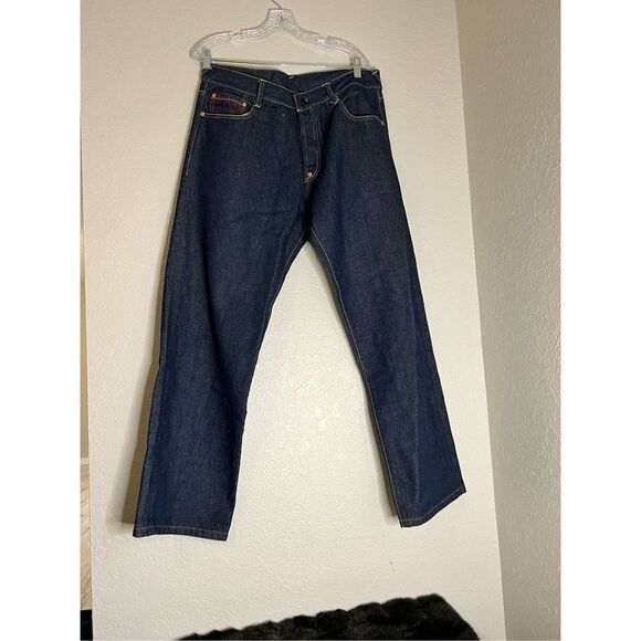 Red Monkey RMC Jeans 36x30 Mens Blue Denim Straight Relaxed Nude Geisha Dark